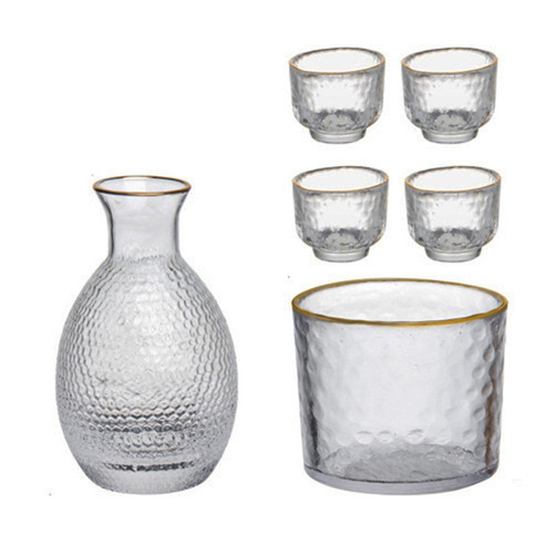 Japanese sake pot set hammered glass wine warmer household liquor cup wine divider scalding wine pot custom gift box
