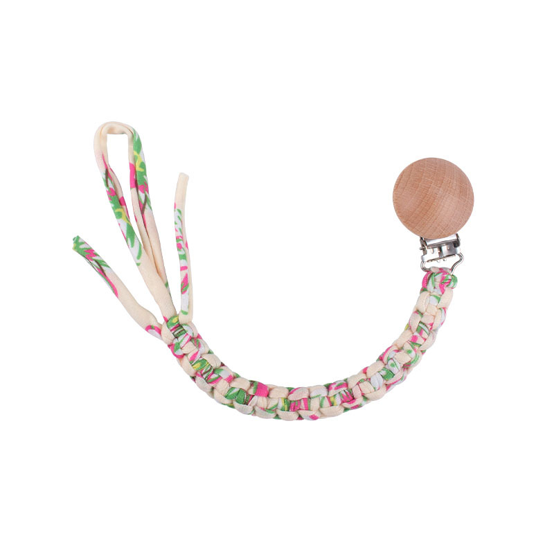 Suministros para bebés Clip de pezón de haya DIY bebé creativo tejido a mano color mezclado pezón cuerda cadena anti-caída