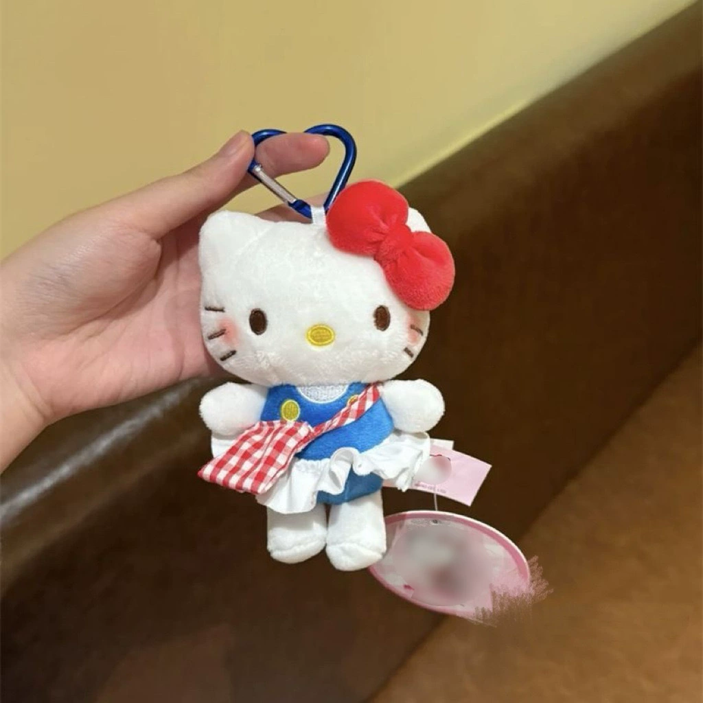 Брелок-плюш (Hello Kitty) 12 см, милая куколка с сердечным карабином и очками
