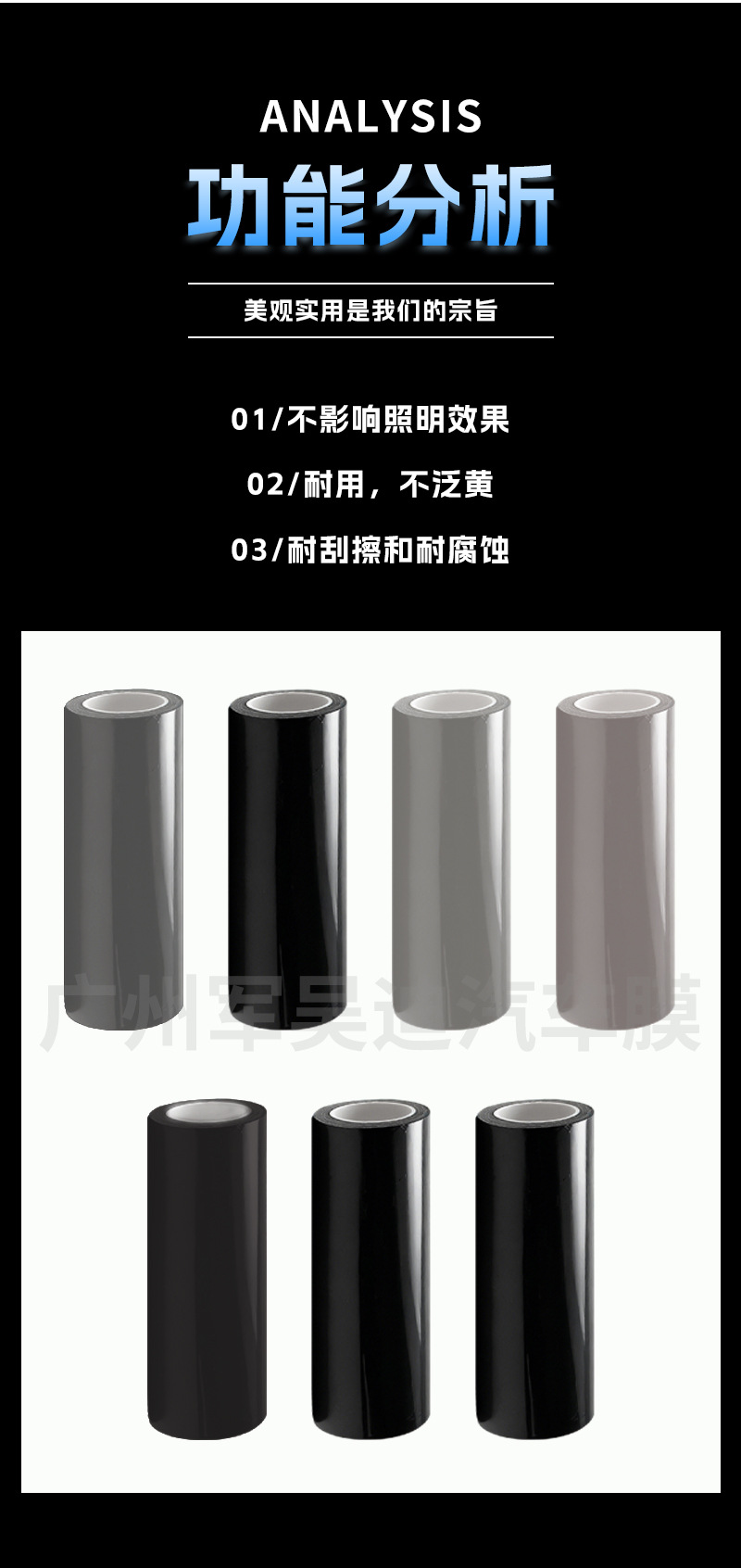 TPU Headlight Film Smoked Black Light Protection Film