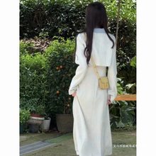 春秋冬小香风搭配一整套坎肩外套女感套装吊带连衣裙子两件套