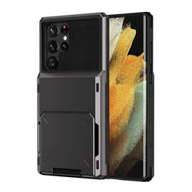 适用三星S26Ultra翻盖插卡保护壳Note20后盖式手机壳TPU+PC防摔套