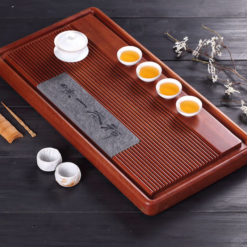 整块实木花梨木茶盘家用大号乌金石茶海功夫茶具茶盘托盘红木茶海|ms