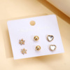 Cute earrings heart-shaped from pearl with letters, jewelry, European style, simple and elegant design, wholesale