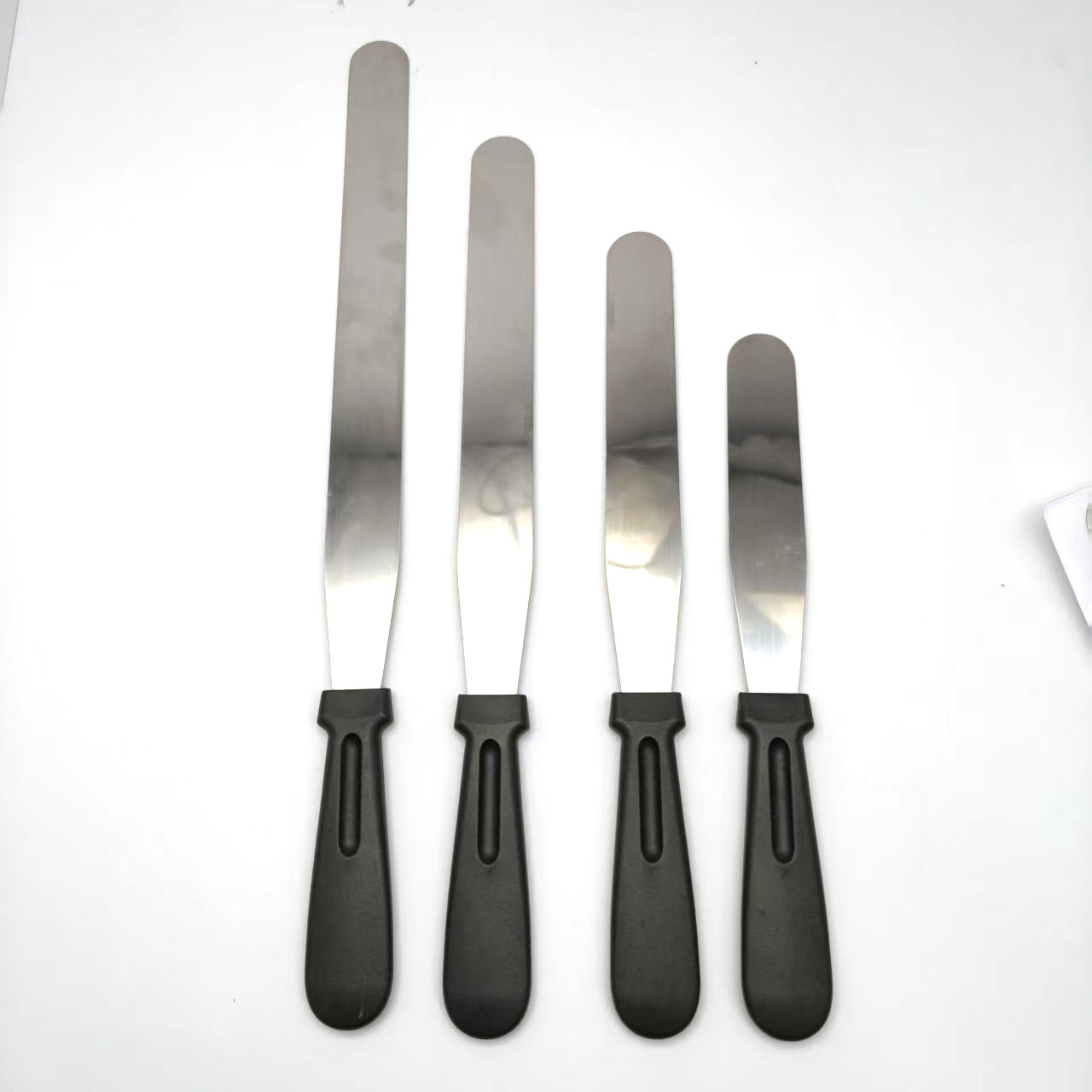 Espátula de acero inoxidable, herramientas para hornear y decorar, cuchillo desmoldeador de pasteles de 6-8-10 pulgadas con borde recto y plegable, raspador, cuchillo para postres