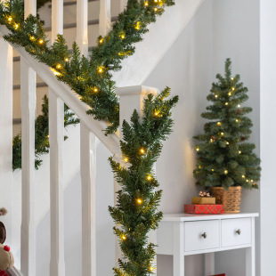 Source Factory Direct Sales Cross-Border Hot Product Christmas Simulation Decorative Rattan Garland Package Shopping Mall Hotel Decoration