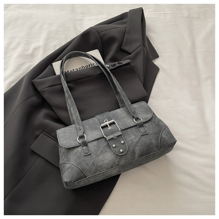 Buckle Strap Structured Large Capacity PU Tote Bag 35