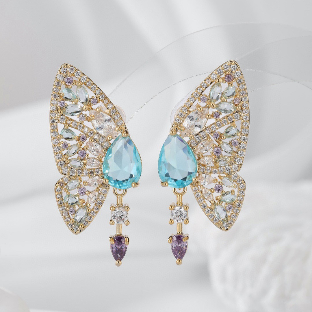 Fashionable agile three dimensional elegant earrings drop-shaped…