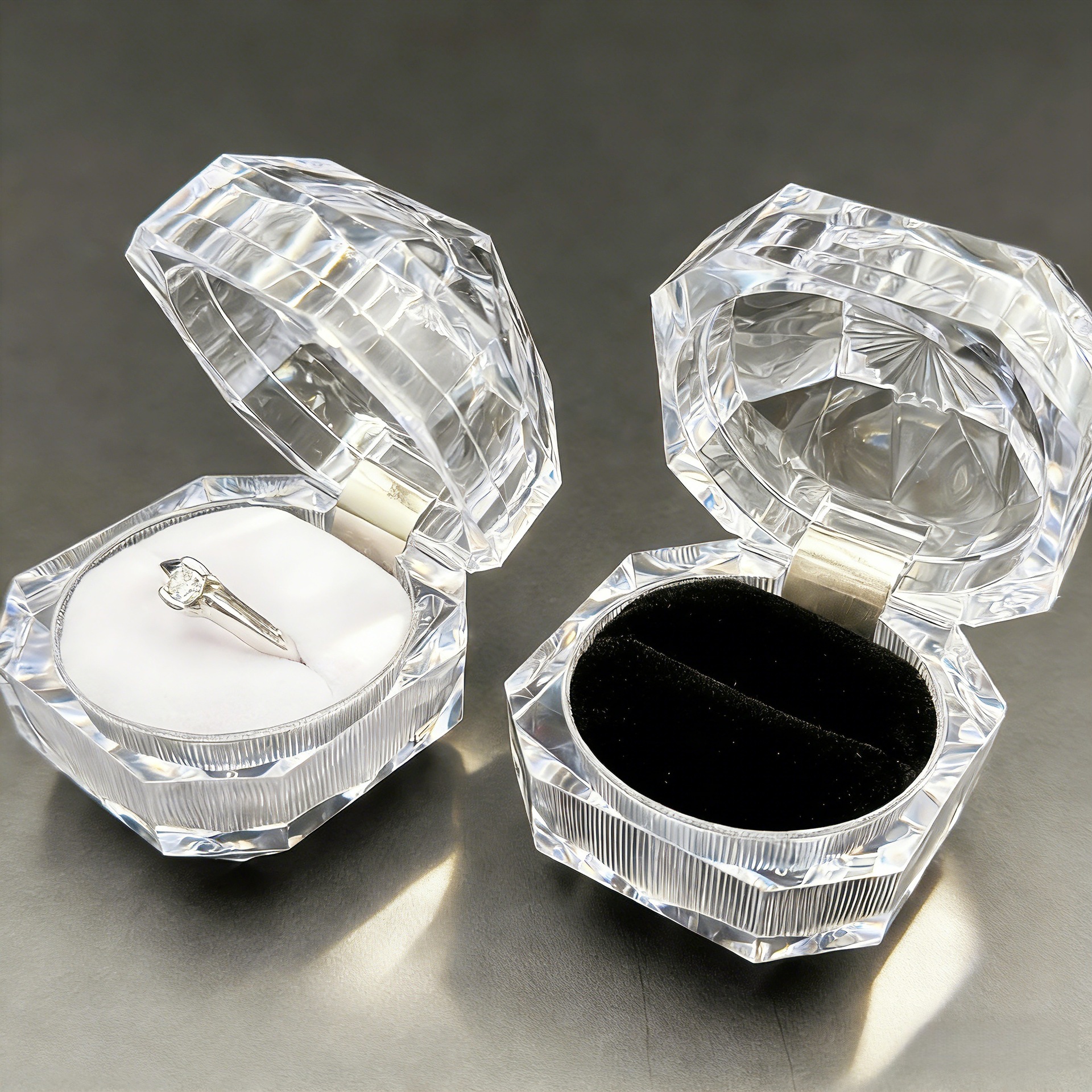 Caja de Almacenamiento de Acrílico Transparente de Fábrica Xuhui para Anillos, Joyas, Empaque de Pastillas, Joyero