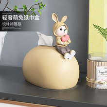 创意纸巾盒摆件轻奢客厅餐桌茶几餐巾抽纸盒家用办公室桌面装饰品