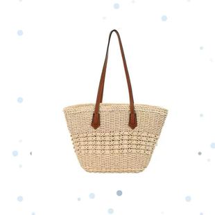 Factory wholesale net red tote large capacity fashion woven shoulder handbag versatile high-end women's bag