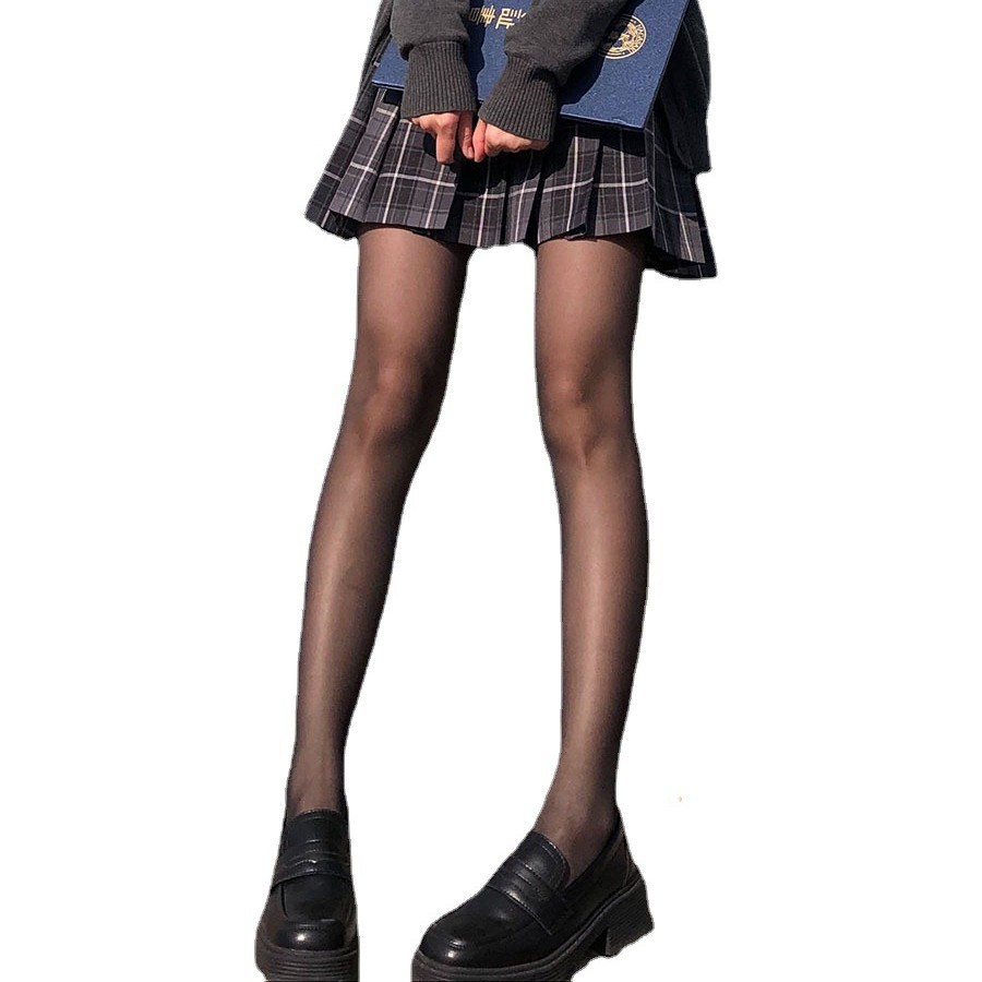 Medias de seda de las mujeres delgadas anti-enganche ins primavera y otoño verano ultrafino invisible transparente negro seda más tamaño pantimedias de una pieza