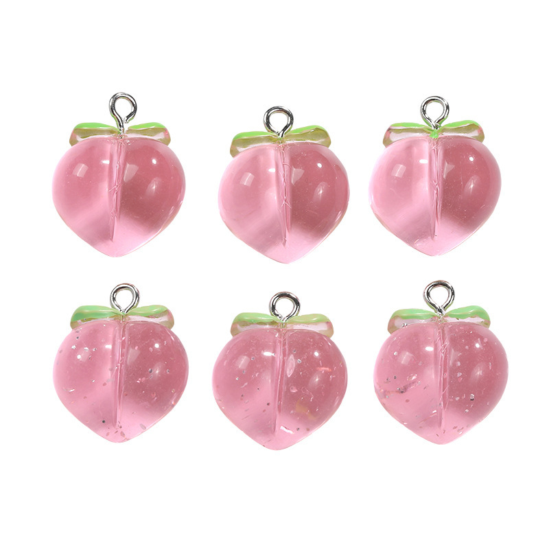 Wholesale DIY Resin Jewelry Accessories Three-Dimensional Semi-Three-Dimensional Peach Pendant Cross-Border Hot Sale