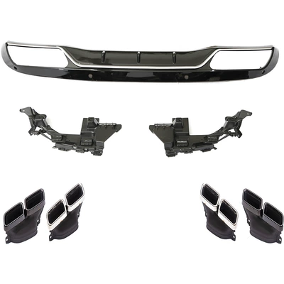 Fixed wind wing – for Mercedes-Benz C-Class (15-18) W205-C205 - c63-ordinary-matte-black-tail-lip-split-silver-tail-throat