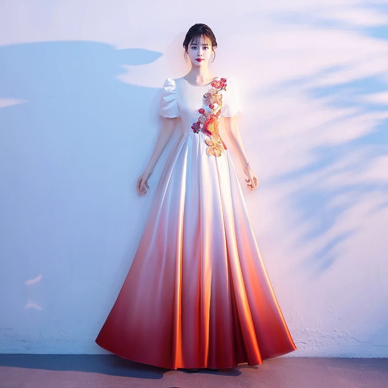 Chorus Costume Women's Long Dress Adult Banquet Poetry Recitation Conductor Costume Art Test Stage Choir Dress