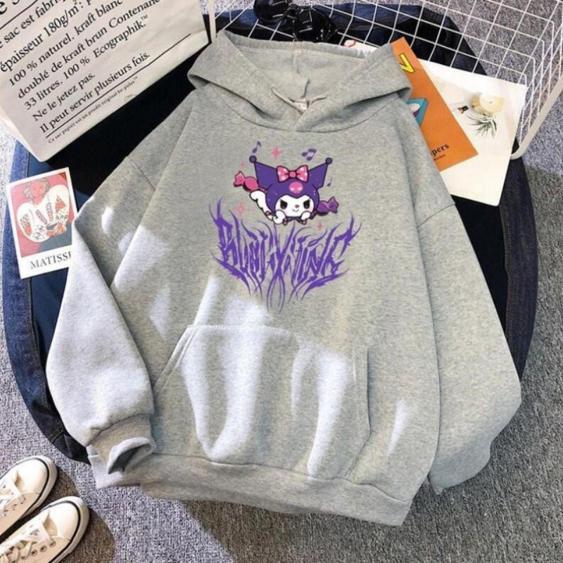 Harajuku cartoon cute and funny print little witch hoodie, autumn street wear, O-neck sweet girl hoodie, in stock