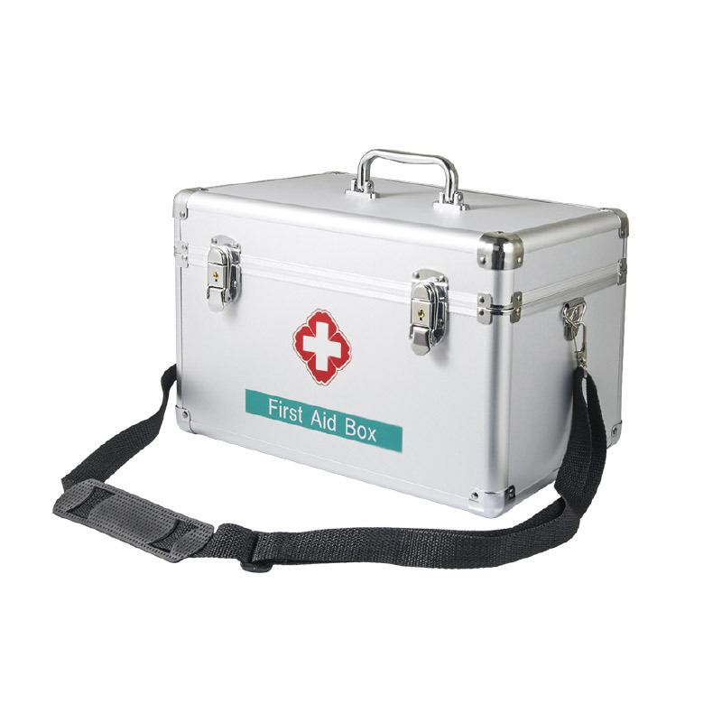 Caja de medicina Jinlongxing Caja de medicina de aleación de aluminio con cerradura Caja de medicina de emergencia al aire libre multicapa de almacenamiento en el hogar Caja de medicina de emergencia