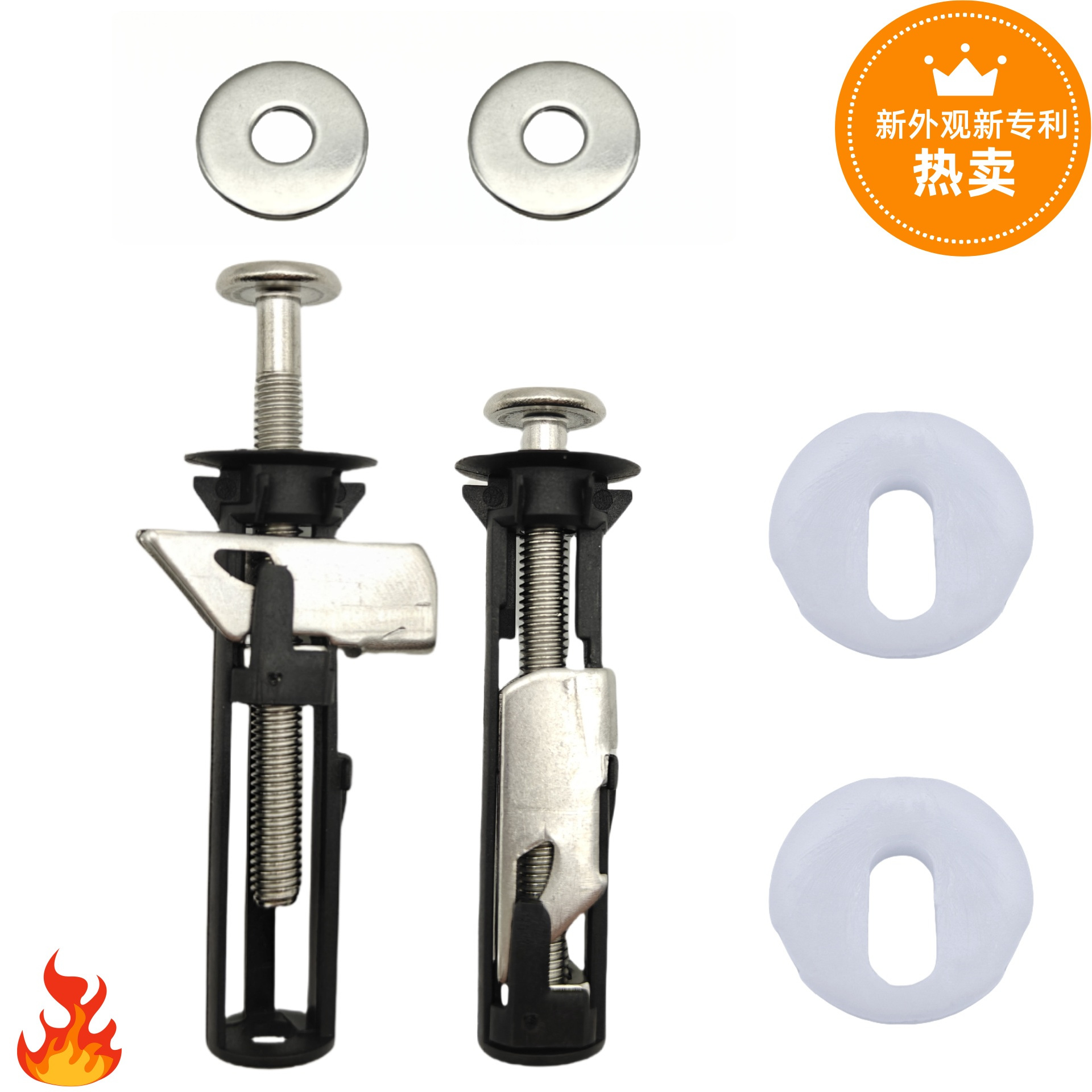 New type of locking 304 stainless steel toilet seat cover screw fixing accessories, bolts, expansion nails, universal extended stud nails full figure