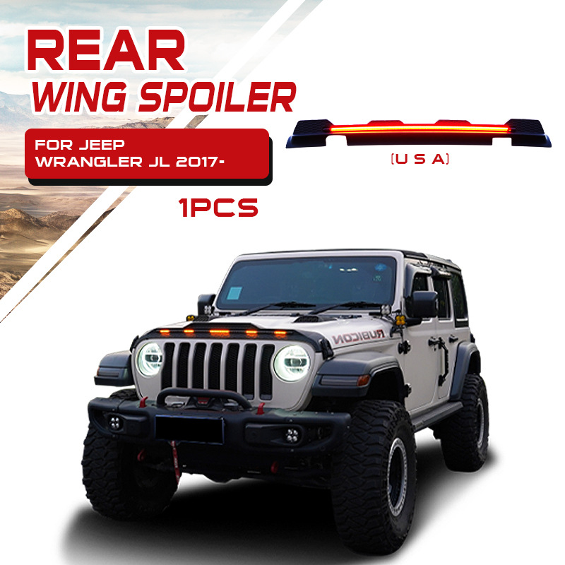 Tenxinrui adecuado para JEEP Shepherd JLJK con luz arenisca bloque trasero modificado coche protector de lluvia Accesorios