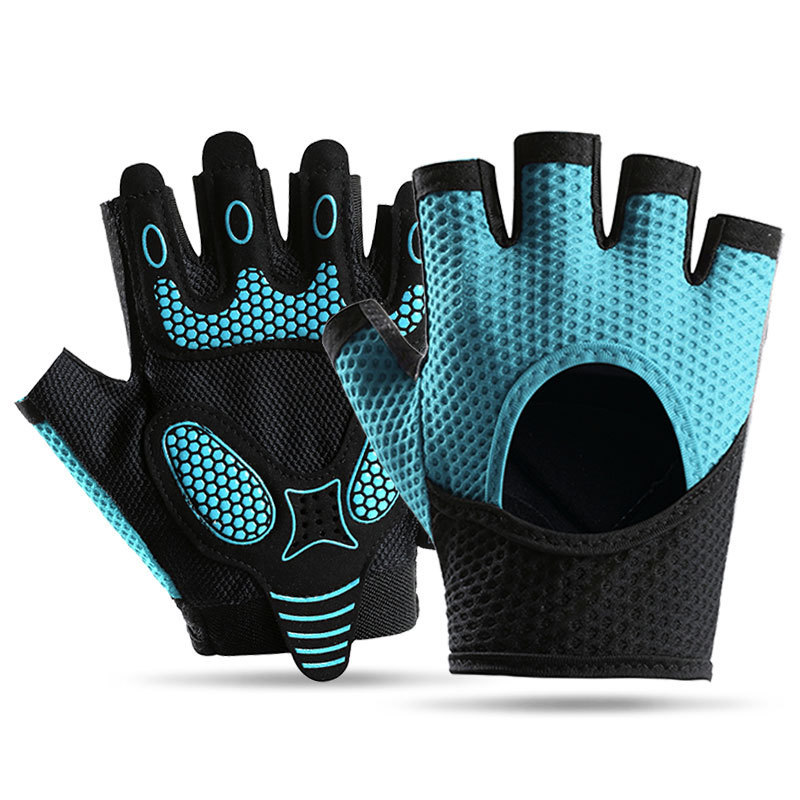Guantes de fitness para hombres y mujeres, medio dedo, deportes al aire libre, antideslizante, resistente al desgaste, amortiguador suave, barra horizontal, guantes antideslizantes para montar