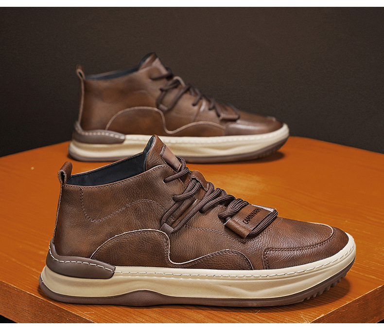 Chaussures de travail antidérapantes en cuir noir pour hommes, décontractées, de sport, de cuisine, imperméables, de protection du travail, tendance, automne_voghion.com