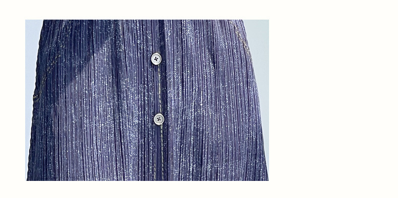 Chân váy xếp ly nữ cạp cao denim phối màu thời trang hè — Màu xanh lam chi tiết 5