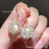 Organic earrings, 14 carat, moonstone