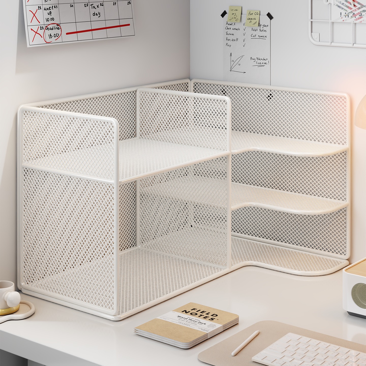 Corner Bookshelf Desktop Storage Rack Student Dormitory Desk Bookcase Home Desk Book Storage Rack Simple Cabinet