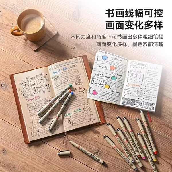 Japanese Sakura Pigma sketching soft-tip pen, soft-tip liner pen, colored needle-point pen, art-specific manga pen