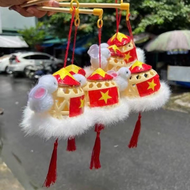 2025热卖蛇年灯笼中秋节仿竹编灯笼花灯儿童手提兔子发光荷花灯笼|undefined