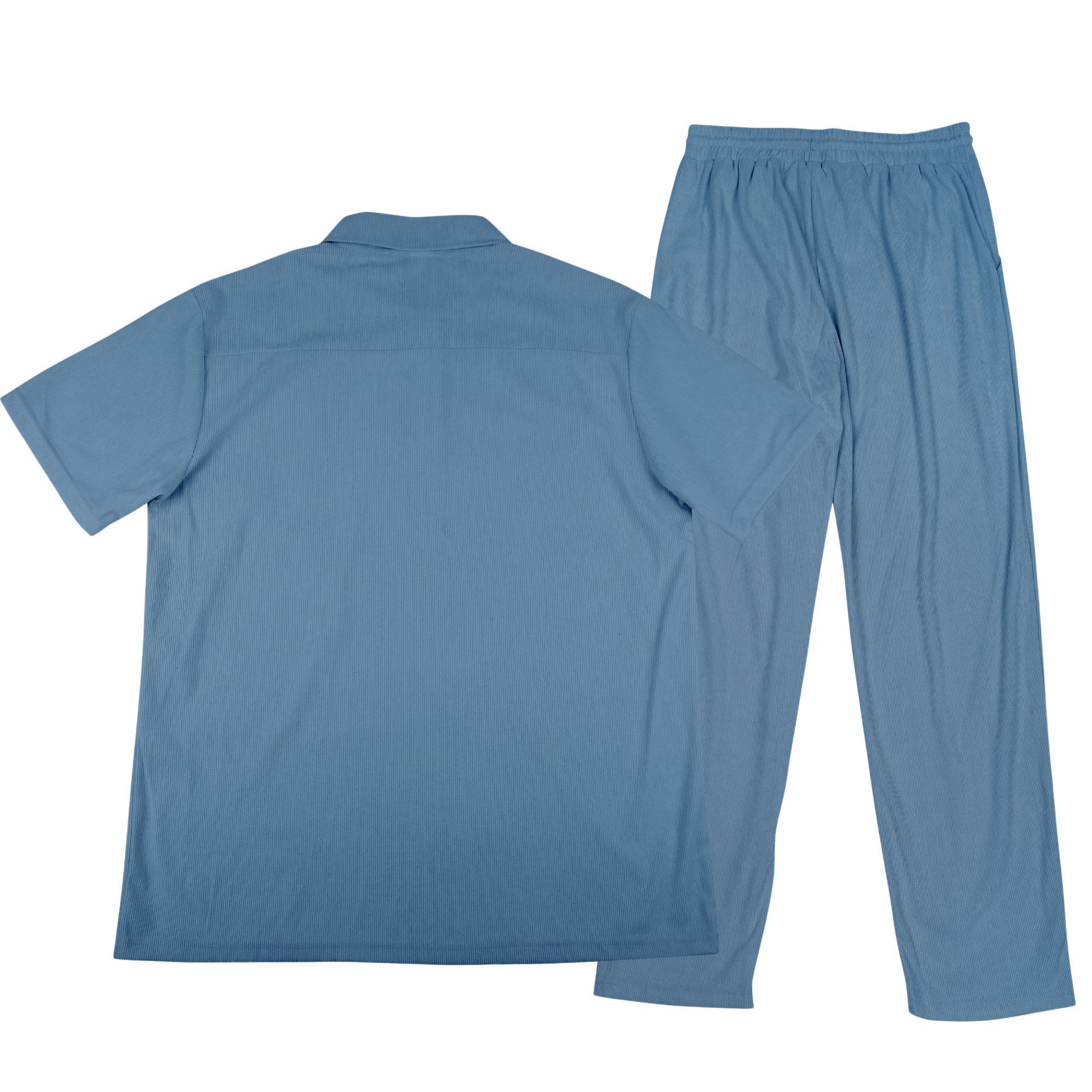 Set polo e pantaloni in velluto a coste per uomo estate_voghion.com