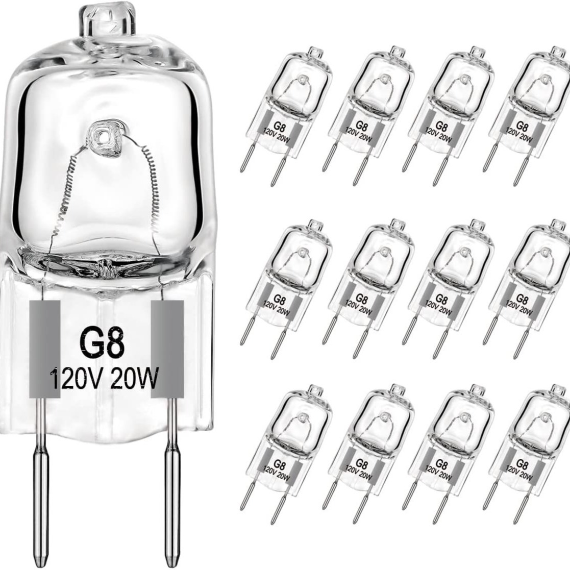 G8 110V120V130V20W35W50W灯珠卤钨灯泡 射灯灯泡双针短筒卤素灯
