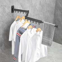 碳钢多功能伸缩折叠晾衣架阳台浴室晾晒架晾衣服架 跨境供