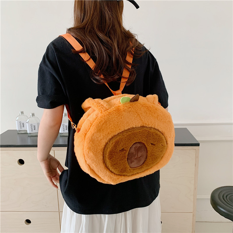 カピバラハロウィン悪魔カピバラ人形ぬいぐるみ漫画バックパック女の子オレンジクロスボーダーメッセンジャー|undefined