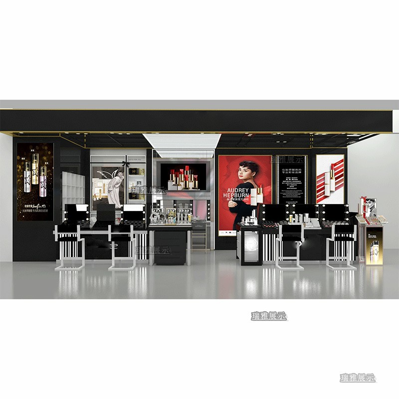 0127彩妆展示柜商场定制化妆品展柜亚克力面板展架