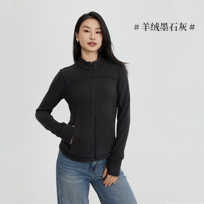 玻尿酸双色羊绒女士外套冬季新款亲肤保暖修身时尚拉链微塑形外套|undefined