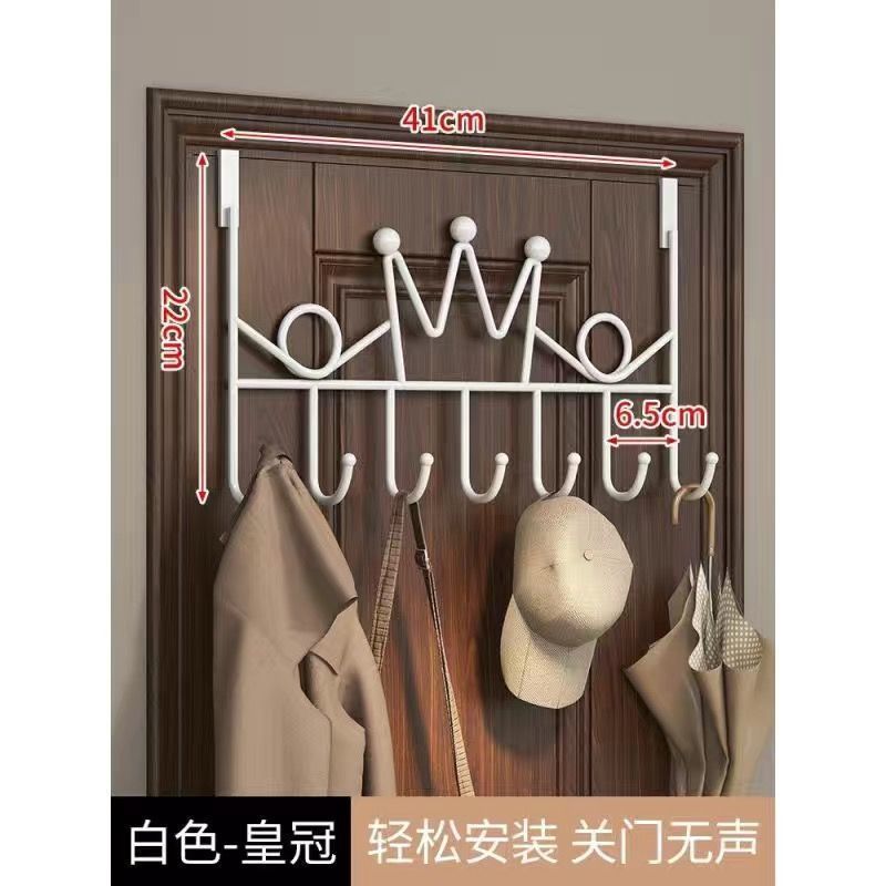 ドアの後ろのフック、ドアの洋服ハンガー、パンチングなし、高級家庭用玄関バッグ収納アーティファクト、ドアハンガー、シンプル|undefined