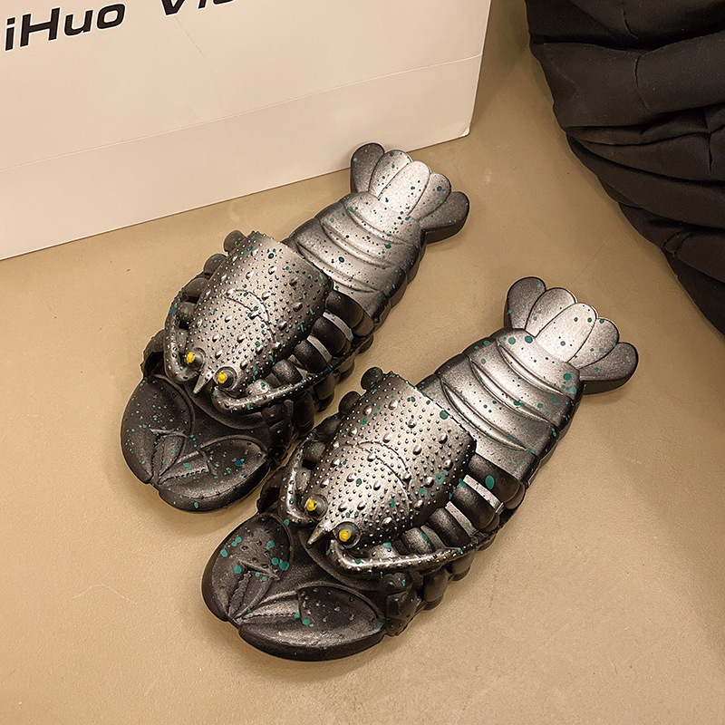 Crayfish Slippers Personalized Creative Women's Beach Funny Sandals Slippers Outer Wear Non-slip Bathing Home Shoes Cross-border Wholesale Crayfish Slippers Personalized Creative Women's Beach Funny Sandals Slippers Outer Wear Non-slip Bathing Home Shoes Cross-border Wholesale