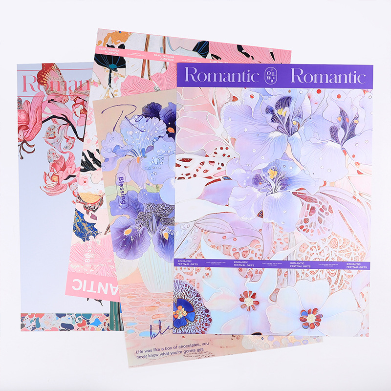 Huaxi estilo faunista película red impermeable película perlada floral atmósfera de papel flor flor florista ramo de papel de embalaje