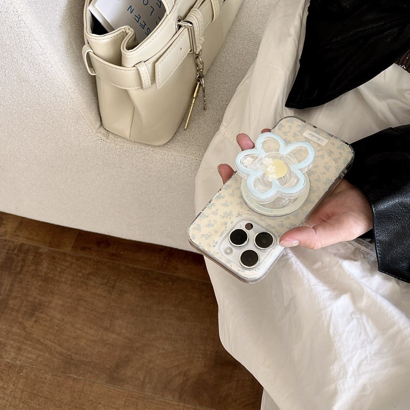 Pantalla completa coreana floral azul para Apple 15Pro/16Pro funda para teléfono móvil 14ProMax femenino 16PM nuevo 13P