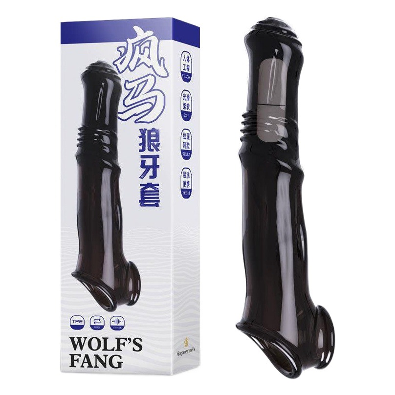 Astringniuniu caballo de los hombres conjunto alargado cristal Lobo diente vibración adulto suministros pene anillo sexy