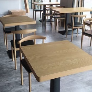 Wholesale Dining Table Small Apartment Commercial Canteen Restaurant Dining Table and Chairs Snack Fast Food Restaurant Table and Chair Combination Dining Table Long