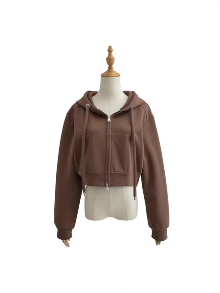 Spring truffle design jacket with zipper