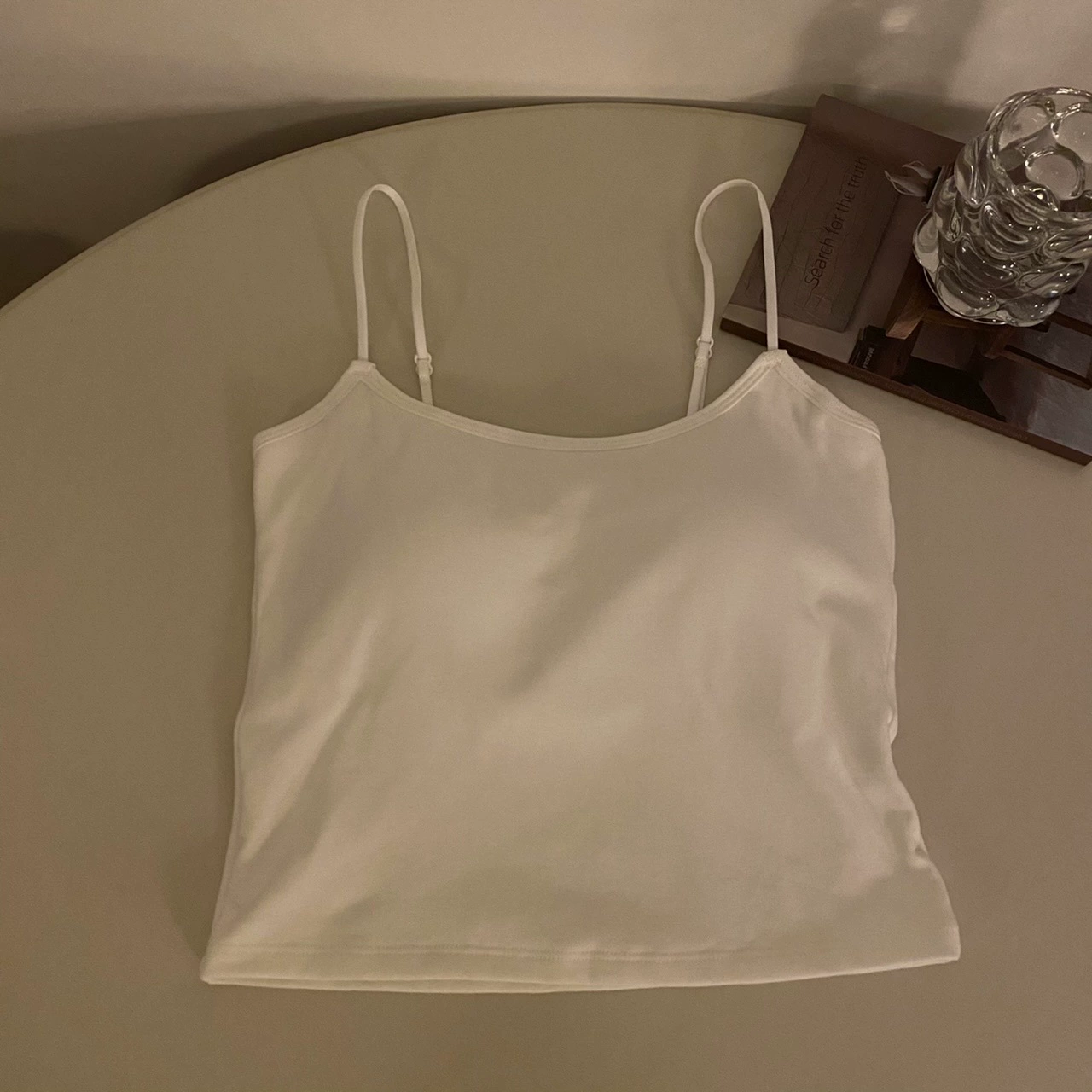 Warm autumn short base top with cups, beautiful back