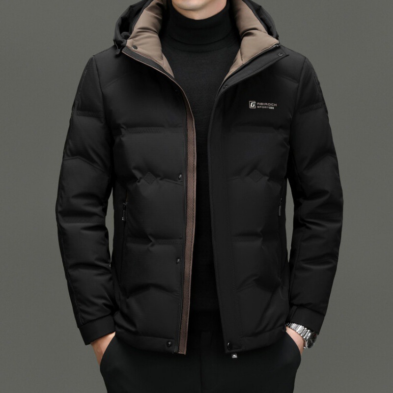 2023 가을과 겨울 중년 남성 다운 재킷 아빠의 모자 이동식 따뜻한 캐주얼 중년 및 노인 남성 코트
