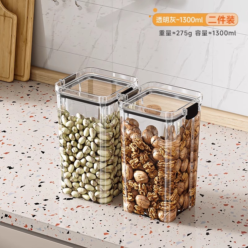 Tanque de sellado granos de cocina almacenamiento de seguridad tanque de plástico transparente caja de bocadillos productos secos tanque de almacenamiento de té