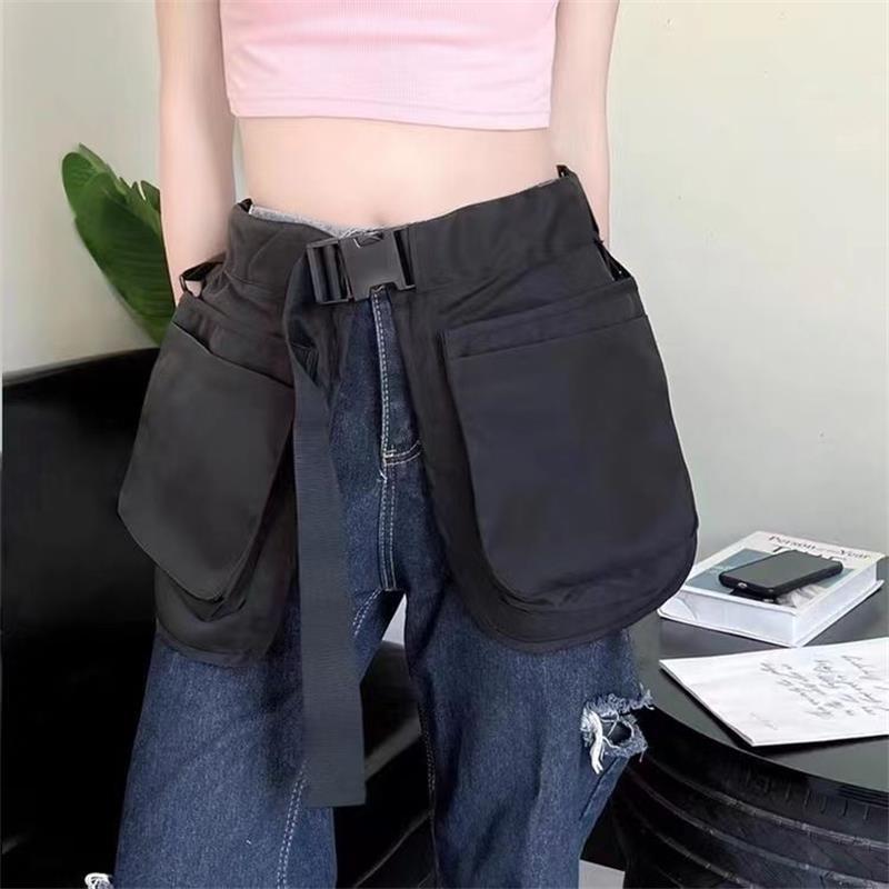 Amazon transfronterizo lienzo delantal medio-longitud cintura corta cintura bolsa todo partido jardinería ropa de trabajo herramientas delantal al por mayor