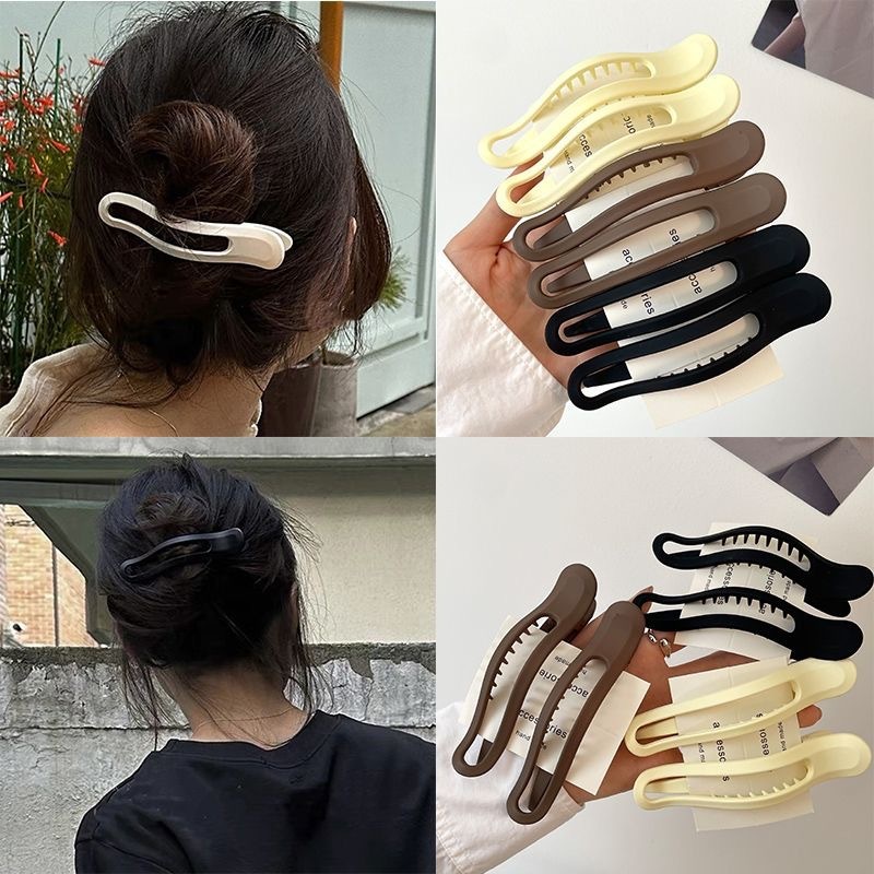 髪の量が多い後頭部の一字ヘアピンの女性夏2025新型ヘアピンのシンプルな気質サメがアヒルの口を挟んでいる|undefined