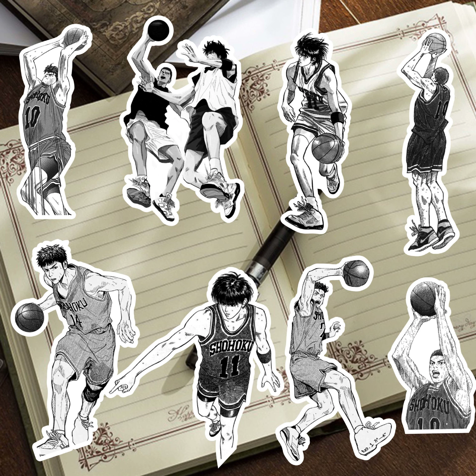 Стикер Slam Dunk черно-белая анимация Сакураги Цветочная дорога Рукана Фэнкуа Шоу Акага Гансянь Гонгчэng Лянтян стикер