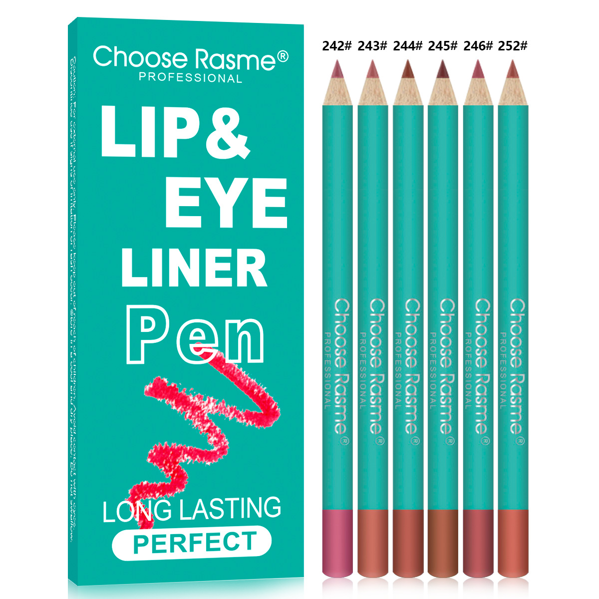 Matita labbra mista a 6 colori, pasta di fagioli, colore opaco, linea opaca, non facile da sbiadire, penna per rossetto_voghion.com